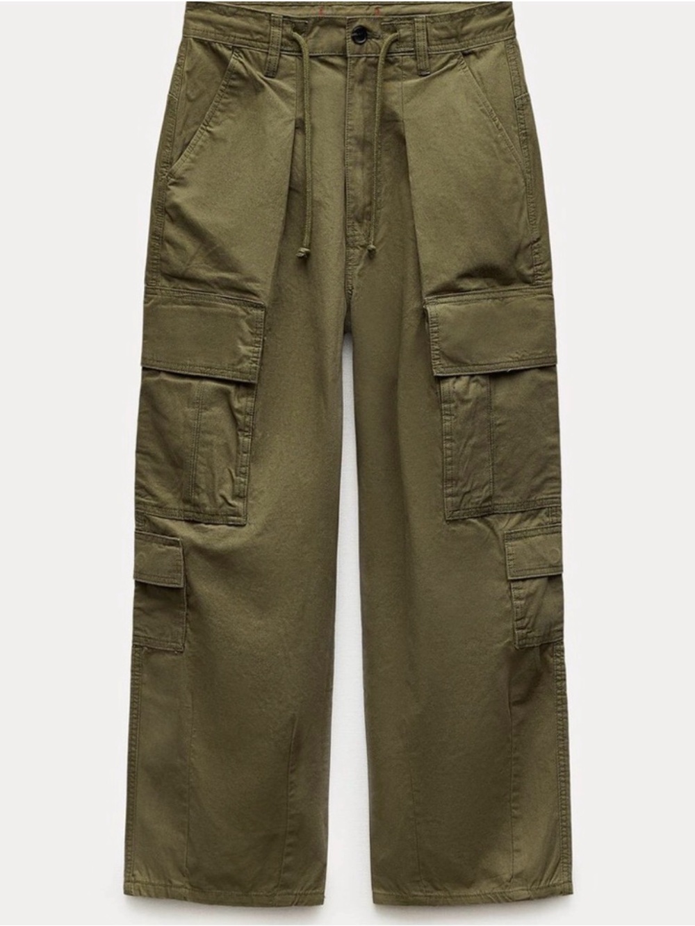 Zara Cargo Pants Women’s 10 Army Green Y2K Baggy Loose Fit Pants